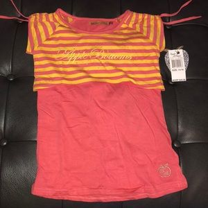 T shirt girl pink and gray